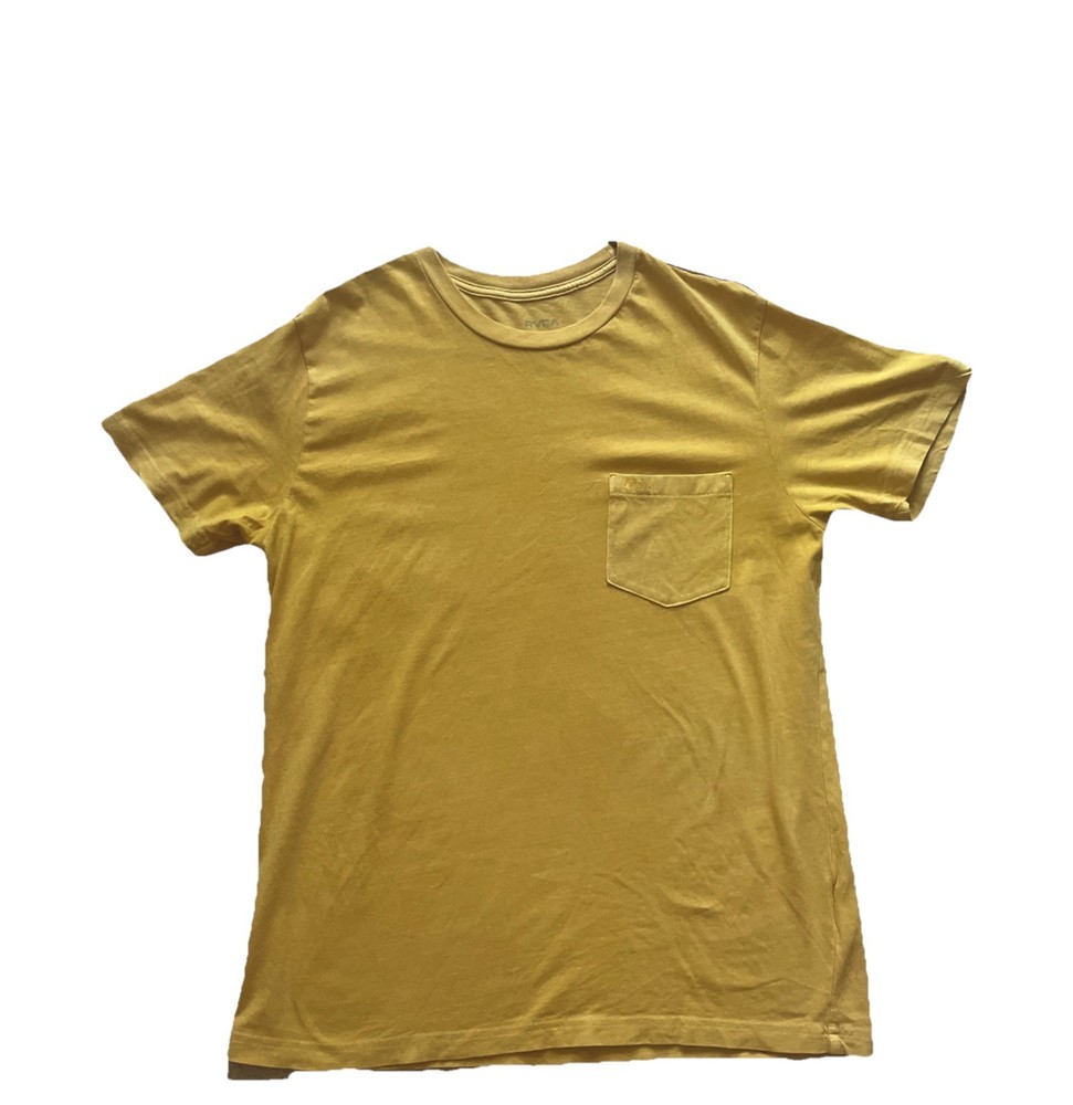 RVCA Men’s Pigment Dye Tee Shirt – Mustard Yellow – Size Medium – EUC