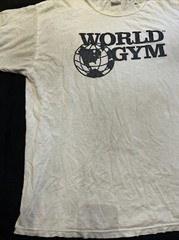 VERY RARE VINTAGE GLOBE VERSION WORLD GYM TSHIRT XL SHIRT EXTRA LARGE AUTHENTIC
