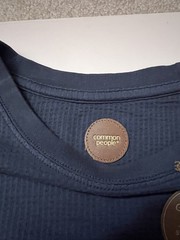 Common People T Shirt Men’s XL Ottoman Texture navy blue Short Sleeve NWT S