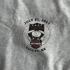 Vintage Gildan Y2K MDA Men’s XL Gray Harley Davidson July Heat Poker Run Shirt