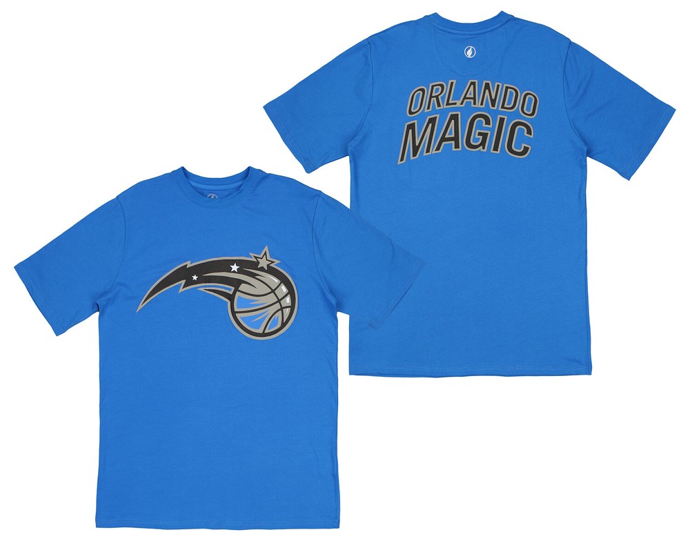 FISLL NBA Men’s Orlando Magic Team Color, Name and Logo Premium T-Shirt