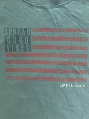 Life Is Good Shirt American Flag Spread Good Vibes Mens L Classic Fit July 4th