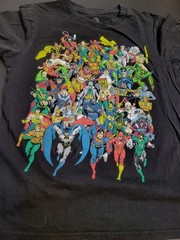 DC Comics Originals T Shirt Adult Medium Black Superhero Batman Flash Superman