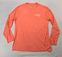 Reel Life XL Fishing Shirt Long Sleeve Light Orange Fish Sunrise Back