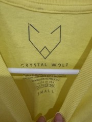 Crystal Wolf Men’s Yellow Pride Graphic Print Crew Neck T-Shirt Short Sleeve S