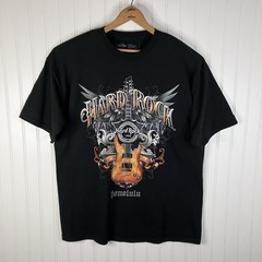 Hard Rock Cafe Honolulu Hawaiian Guitar Graphic T-Shirt Mens XL Black