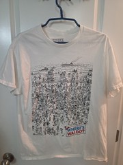 Where’s Waldo Book Beach Graphic Cartoon T-Shirt Size L Large Ripple Junction