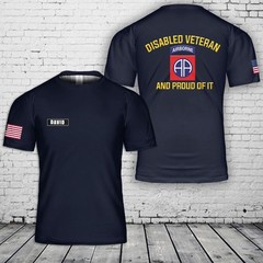Custom Name US Army 82nd Airborne Division Disabled Veteran T-Shirt Unisex Shirt