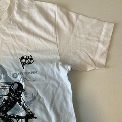 Outrank Always Active Short Sleeve T Shirt Mens Size XL White Racing Graphic