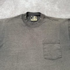 Vintage 90s Russell Athletic Pocket Tee Shirt Mens M Gray Fade Ghost USA