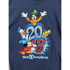 2013 Walt Disney World Mens Large Graphic T-Shirt Mickey Mouse Goofy Donald Duck