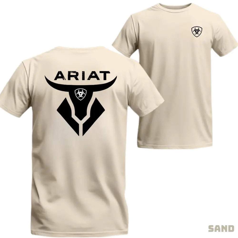 Ariat T-shirt – Featuring A Bold Black Bull Head Logo, Perfect For A Distinctive