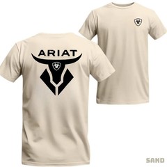 Ariat T-shirt – Featuring A Bold Black Bull Head Logo, Perfect For A Distinctive
