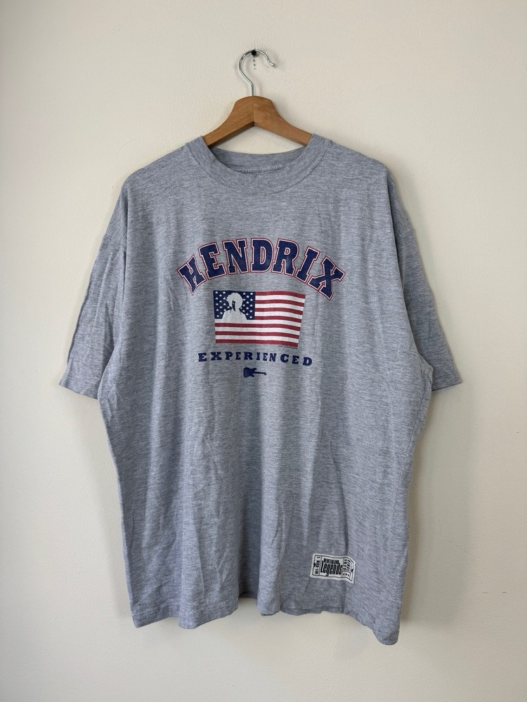 Vintage 90’s Jimmy Hendrix Winterland American Flag Gray Tee Shirt – XL