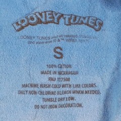 Looney Tunes Tweety Bird Graphic T-Shirt Size Small S Blue White Tie Dye Tee