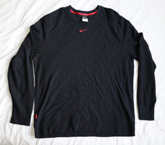 Nike Kobe Long Sleeve Thermal Shirt Mens XL Black Red Swoosh Basketball Waffle