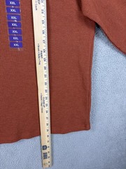 Member’s Mark Shirt Mens 2XL Orange Soft Wash Thermal Crewneck Long Sleeve New