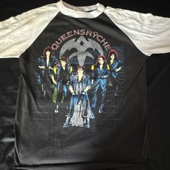 Queensryche Rage Tour 1984-1987 Raglan Long Sleeve Graphic Shirt Black/White