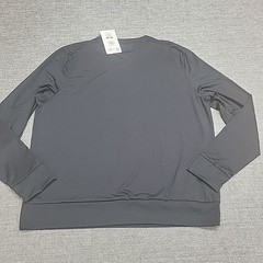Members Mark Mens Top Large Size Black Long Sleeves Pullover w Zip Pocket