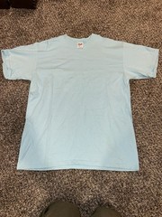Deadstock Vintage 90s Mens Large Blank Short Sleeve T-Shirt Blue Cotton USA