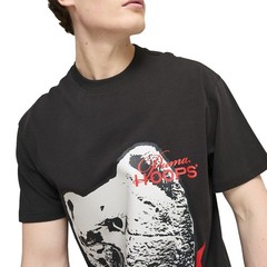 PUMA He Can Hoop Graphic Crew Neck Short Sleeve T-Shirt Mens Black Casual Tops 6
