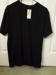NWT Men’s Size Medium Perry Ellis Dark Sapphire Ribbed T-Shirt -78279 0