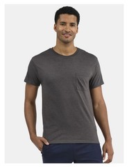 ATHLETIC WORKS Men’s L (42-44) Pocket Cotton Tee Short Sleeve • Charcoal