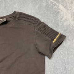 Project X Paris T-Shirt Mens Medium Black Short Sleeve Pleated Shoulder Detail