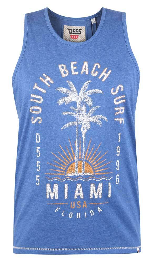 D555 Duke Mens Printed Vest South Beach Surf Blue S M L XL XXL (601131-R)
