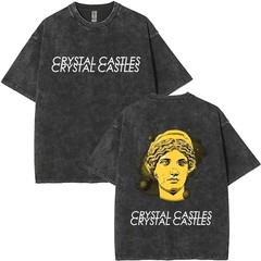 Crystal Castles T-Shirts Graphic Print Washed 100% Cotton Tees