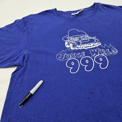 Size XL Men’s Juice Wrld 999 Car Graphic Tee Headgear Classics Purple T-Shirt