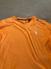 Lions Crest Shirt Men’s Large Bright Orange Chest Logo Cotton Tee