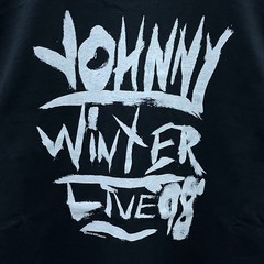 Vintage Johnny Winter Dragon Graphic Band Tee Shirt Black 90s Guitar Mens Large