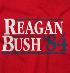 Ronald Reagan George Bush 1984 Vintage Retro Womens or Mens Crewneck T Shirt Tee