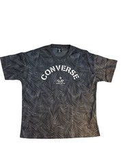Converse Mesh Vented Jersey Shirt Mens Black Palm Print Athletic Tee NWT L