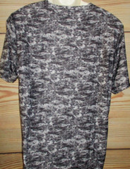 MENS GREG NORMAN PERFORMANCE MESH BLACK CHARCOAL T-SHIRT SIZE M