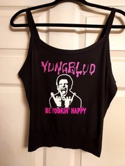 yungblud Crop Top be fookin happy yungblud Tank Top Croppe pink glitter Xs-2xl