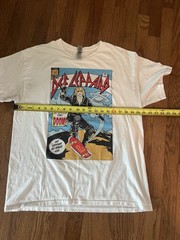 Def Leppard T-shirt, Sz L Hysteria Women of Doom Comic Tour Concert Rock Band