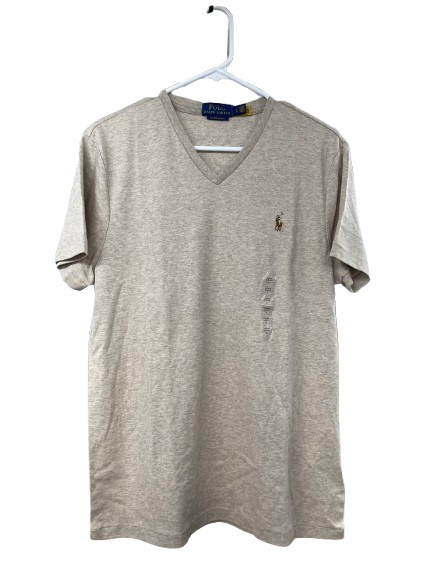 Polo Ralph Lauren Khaki Logo Custom Slim Fit Short Sleeve T-Shirt