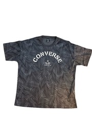 Converse Mesh Vented Jersey Shirt Mens Black Palm Print Athletic Tee NWT L