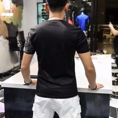 Hot Drilling Fashion 3D Tiger Rhinestones Summer Streetwear Luxury Men T-Shirt