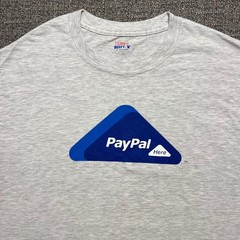2012 PayPal Here T Shirt Mens Medium M Gray Beefy-T QR Code Corporate Tech Promo