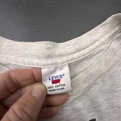 Vintage Levis 501 T Shirt Mens XL Gray All Over Print Made in USA Boxy Crop 90s