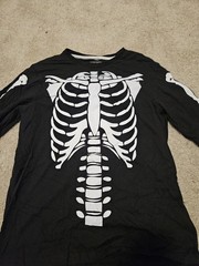 Denim & Flower Ricky Singh Men’s Black Skeleton Graphic Crew Neck T-Shirt Size L