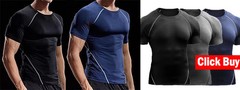 Compression T-Shirt Men’s Short Sleeve Gym Fitness Running Training Sports Top