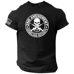 2nd Amendment Skull Shirt – American Warrior Soldier Military Patriotic 1776 USA