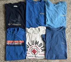Columbia Men’s logo graphic tshirt lot of 6 size large fishing hiking