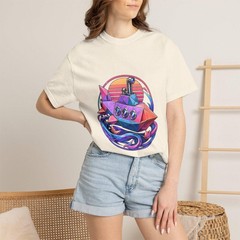 Vaporwave Origami Submarine T-Shirt Graphic