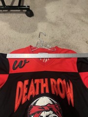 Death Row Records Tupac Shakur Red Black Hockey Jersey Headgear Classics Sz XS