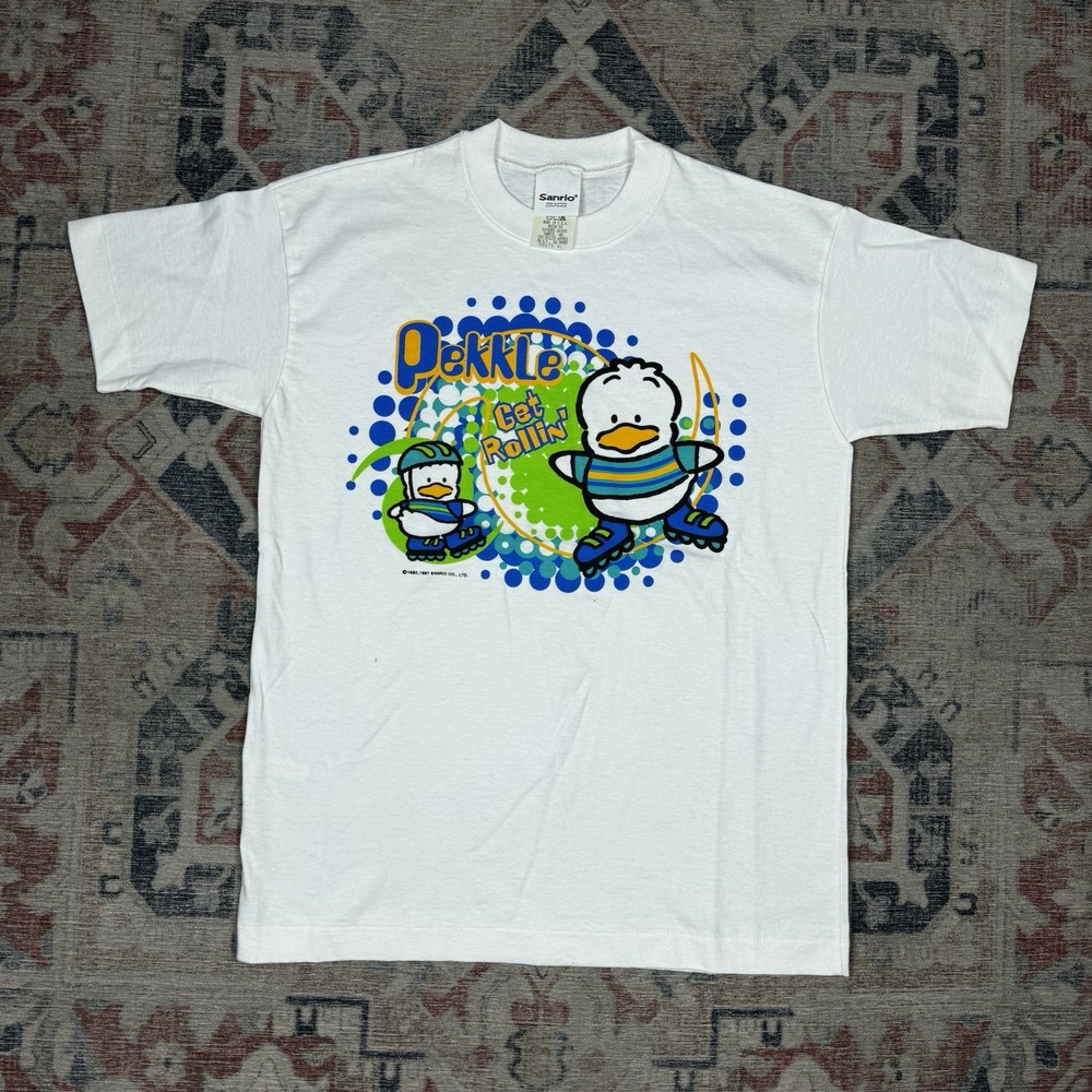 1990s Vintage Sanrio Hello Kitty Pekkle The Duck Youth Large T Shirt USA Made